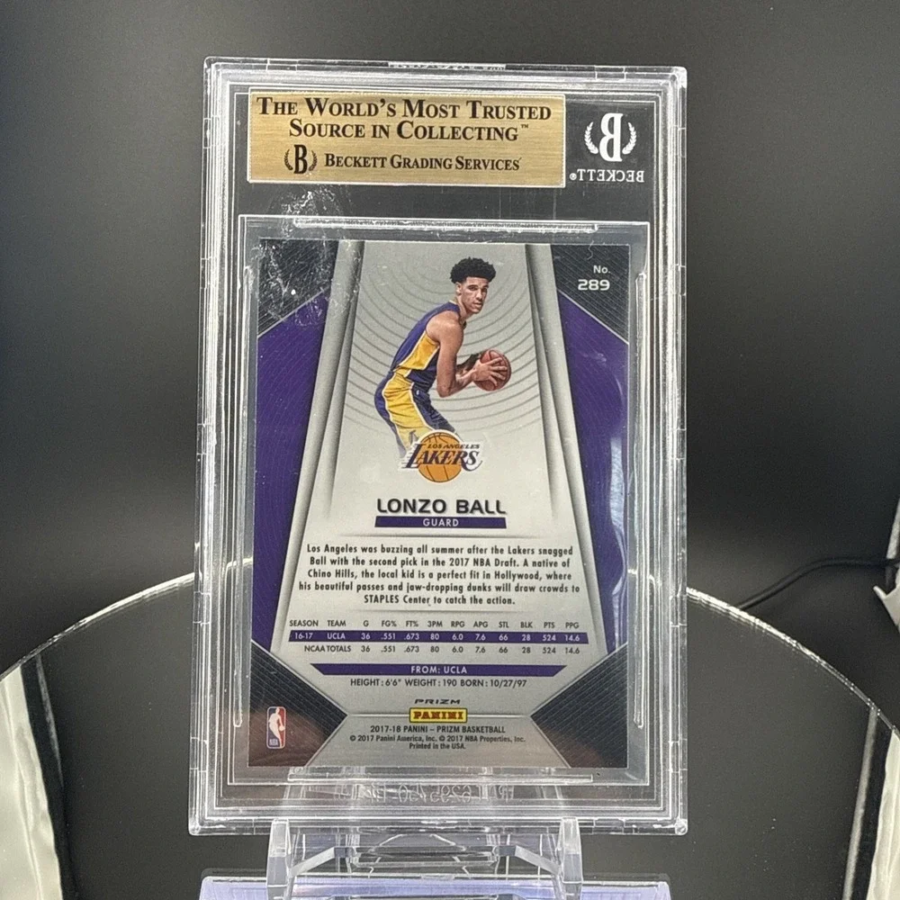 2017 Panini Prizm Silver Prizms Lonzo Ball ROOKIE RC #289 BGS 9.5‎ GEM MINT